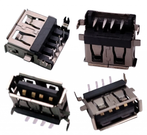 Conector Jack USB 2.0 A Fêmea 4 Pinos 4 Garras